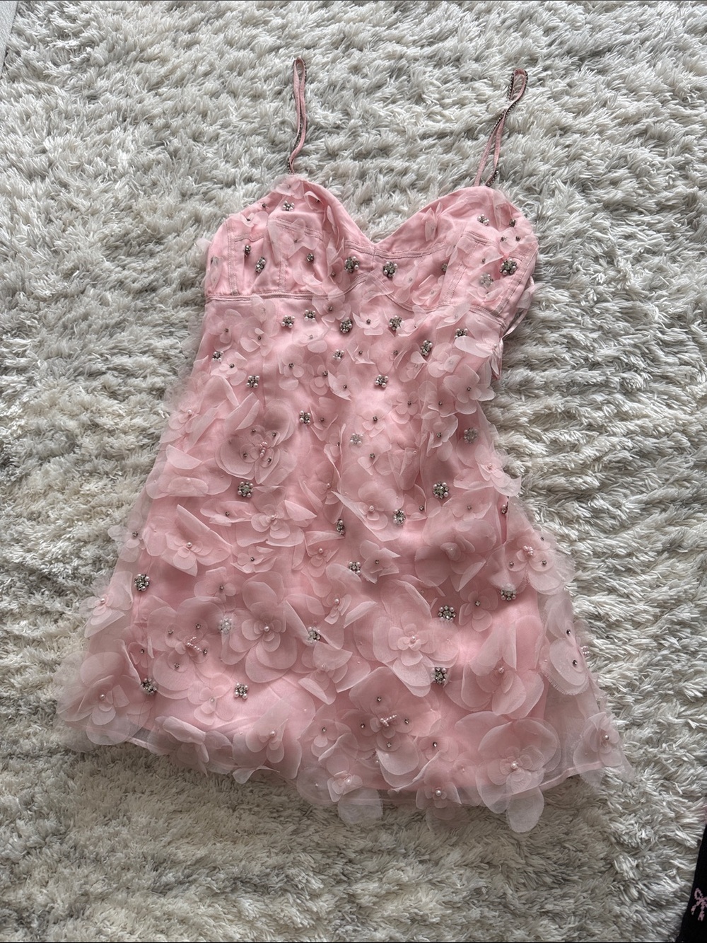 Love shack fancy size 4 Girls Pink Floral Appliqué Party Dress